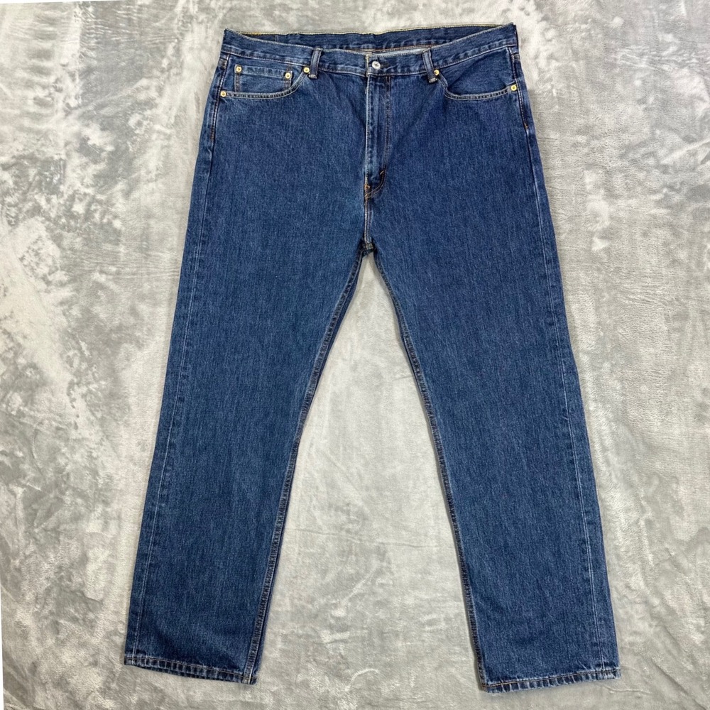 Levi's 505 Regular Fit Straight Leg Jeans Men's Size 42x32 Blue 100% Cotton
